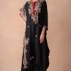 Anamika Khanna Chic Black Paisley Embellished Kaftan-Skirt Set