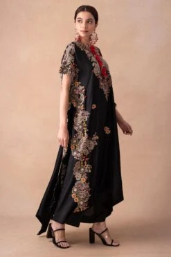 Anamika Khanna Chic Black Paisley Embellished Kaftan-Skirt Set -Echo Clohting Shop 12124ak30 3