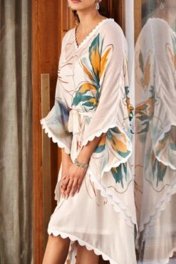 Varun Bahl Pret Ivory Botanical Printed Kaftan -Echo Clohting Shop 12423vbf4 4