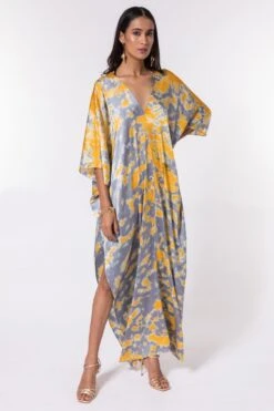 Stephany Fold-dyed Silk Sayin Kaftan