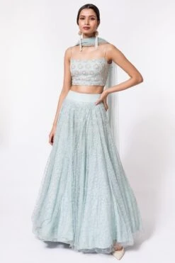 DUARA Light Blue Embellished Lehenga Set