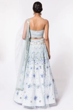 DUARA Powder Blue Embellished Lehenga Set -Echo Clohting Shop 124ua12 5