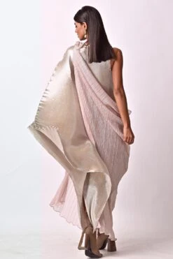 Kiran Uttam Ghosh Metallic Silver Hand Embellished Pleated Kaftan -Echo Clohting Shop 12723kug24 5