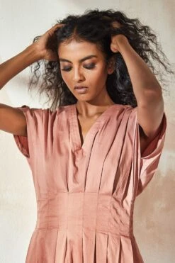 Khara Kapas English Rose Pleated Dress -Echo Clohting Shop 12923kk37 4