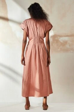 Khara Kapas English Rose Pleated Dress -Echo Clohting Shop 12923kk37 5