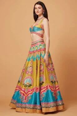 Siddhartha Bansal Mustard Embellished Lehenga Set -Echo Clohting Shop 12sbl3 3
