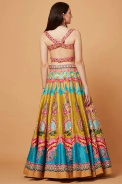 Siddhartha Bansal Mustard Embellished Lehenga Set -Echo Clohting Shop 12sbl3 5