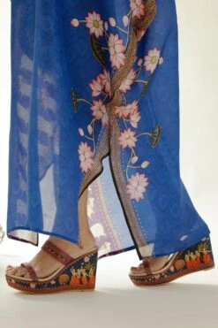 Rajdeep Ranawat Blue Verusha V Neck Kaftan -Echo Clohting Shop 1303rr12 5