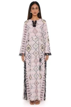 PS Pret By Payal Singhal Blush Mosaic Diamond Printed Beyza Kaftan