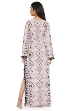 PS Pret By Payal Singhal Blush Mosaic Diamond Printed Beyza Kaftan -Echo Clohting Shop 1311ps19 6