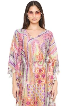 PS Pret By Payal Singhal Multicoloured African Print Kaftan With Tassels -Echo Clohting Shop 1311psn11 3