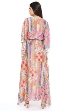 PS Pret By Payal Singhal Multicoloured African Print Kaftan With Tassels -Echo Clohting Shop 1311psn11 4