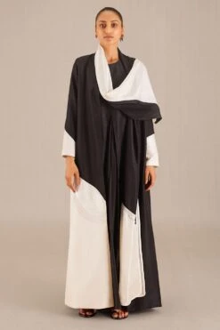 AMPM Maleeha Royal Black Silk Abaya