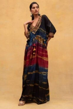 CAPISVIRLEO Multi-coloured Drawstring Kaftan -Echo Clohting Shop 132cp1 3
