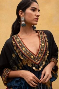 CAPISVIRLEO Multi-coloured Drawstring Kaftan -Echo Clohting Shop 132cp1 4