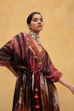 CAPISVIRLEO Red & Rust Tie Dye Kaftan -Echo Clohting Shop 132cp6 4