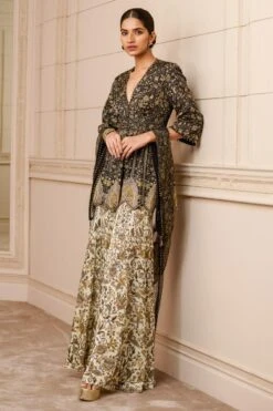 Tarun Tahiliani Black Embellished Sharara Set -Echo Clohting Shop 13323tt83 3