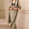 Tarun Tahiliani Ivory & Black Embellished Gilet
