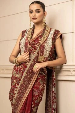 Tarun Tahiliani Red Embellished Gilet 9 Tarun Tahiliani Red Embellished Gilet -Echo Clohting Shop 13323tt91 4