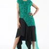 Richa Khemka Emerald Green Cutwork Top & Panelled Dress