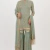 Nakul Sen Sea Green Cutdana Embroidered Sharara Set