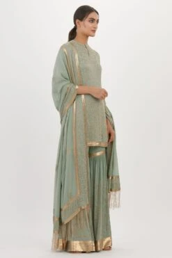 Nakul Sen Sea Green Cutdana Embroidered Sharara Set -Echo Clohting Shop 13nsc4 3