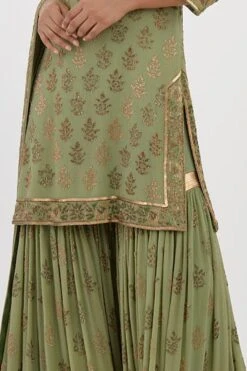 Nakul Sen Green Cutdana Embroidered Sharara Set -Echo Clohting Shop 13nsc8 4