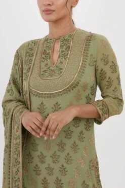Nakul Sen Green Cutdana Embroidered Sharara Set -Echo Clohting Shop 13nsc8 5