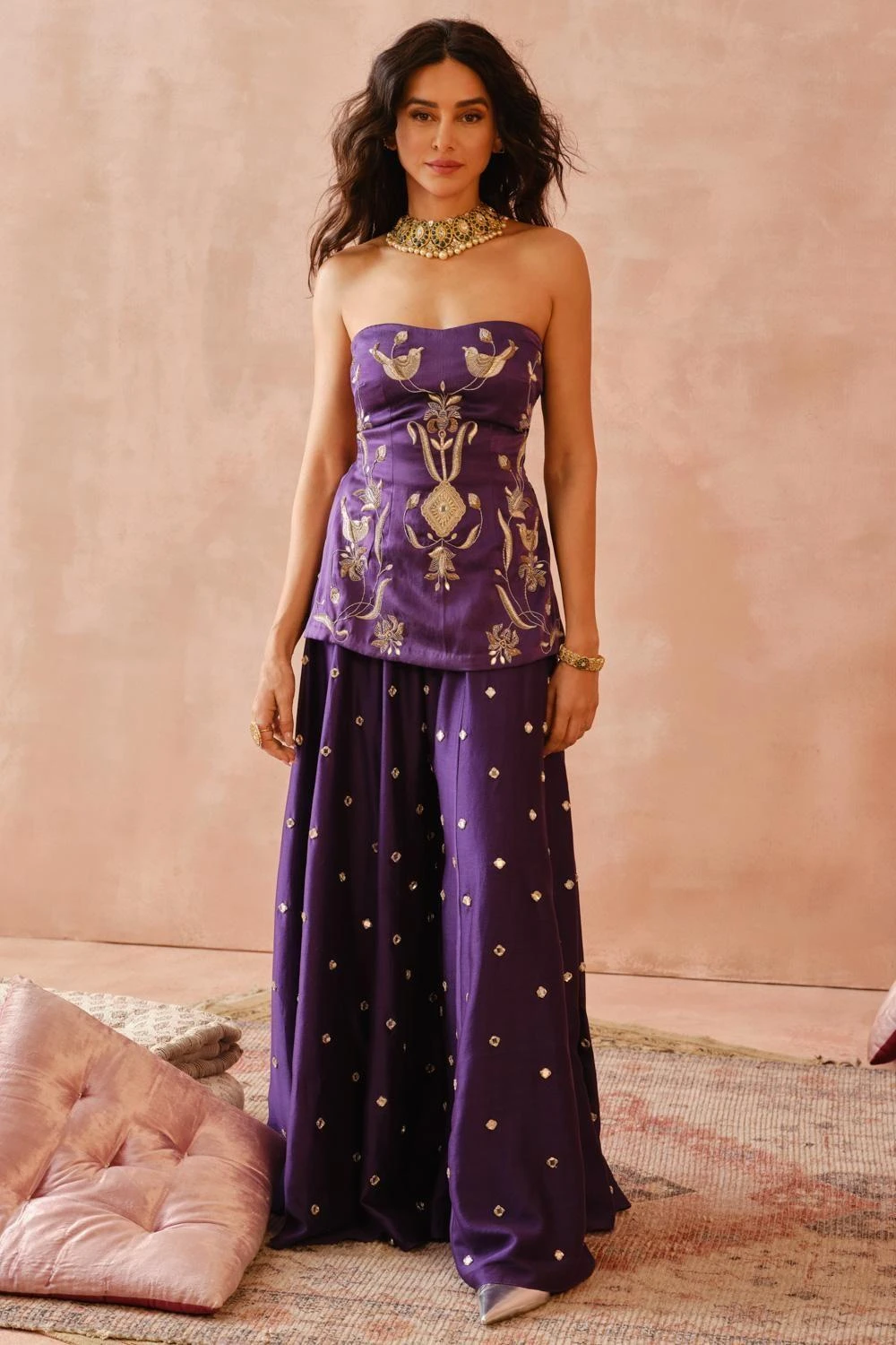 Payal Singhal Purple Embellished Sharara Set 1 Payal Singhal Purple Embellished Sharara Set