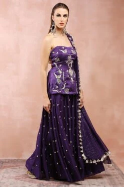 Payal Singhal Purple Embellished Sharara Set 9 Payal Singhal Purple Embellished Sharara Set -Echo Clohting Shop 140723ps01 3