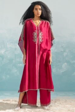 Ikai Persian Pink Cutwork Kaftan