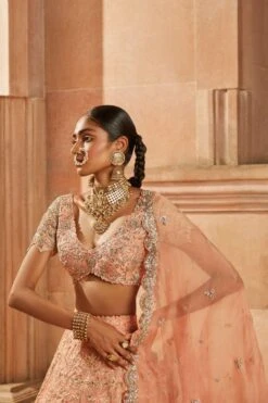 Mrunalini Rao Peach Embellished Lehenga Set -Echo Clohting Shop 1411mr14 4