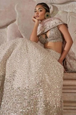 Mrunalini Rao Blush Floral Embroidered Lehenga Set 8 Mrunalini Rao Blush Floral Embroidered Lehenga Set -Echo Clohting Shop 1411mr5 3