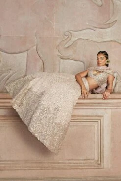 Mrunalini Rao Blush Floral Embroidered Lehenga Set 9 Mrunalini Rao Blush Floral Embroidered Lehenga Set -Echo Clohting Shop 1411mr5 4