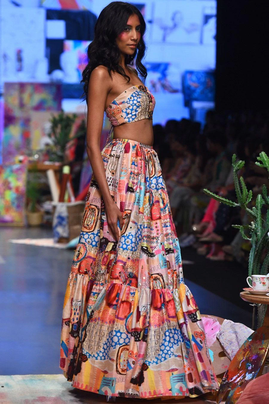 Payal Singhal Peach Amalia Trance Embroidered Lehenga Set 2 Payal Singhal Peach Amalia Trance Embroidered Lehenga Set - Image 2