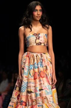 Payal Singhal Peach Amalia Trance Embroidered Lehenga Set 9 Payal Singhal Peach Amalia Trance Embroidered Lehenga Set -Echo Clohting Shop 1411ps14 4