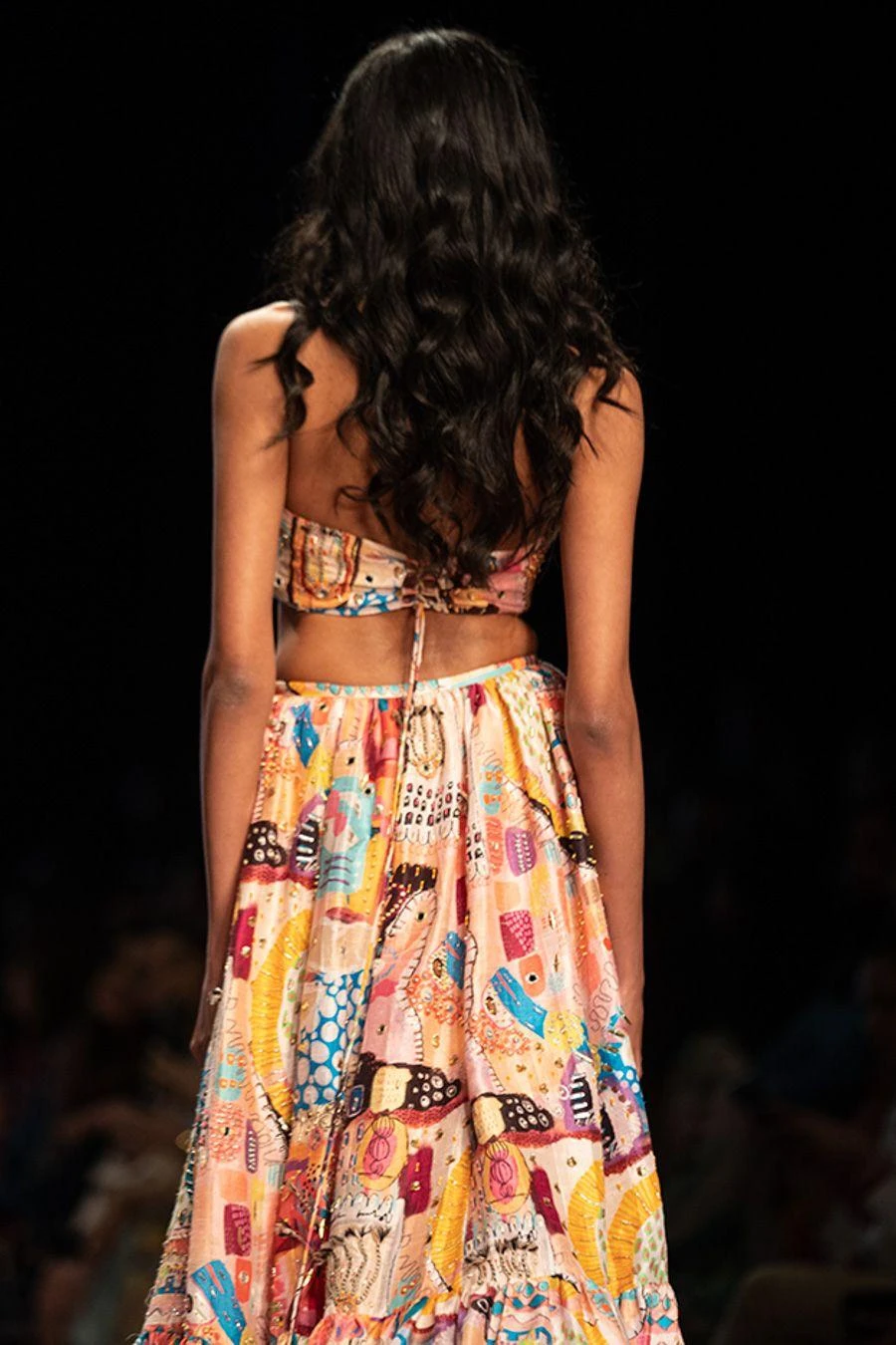 Payal Singhal Peach Amalia Trance Embroidered Lehenga Set 5 Payal Singhal Peach Amalia Trance Embroidered Lehenga Set - Image 5