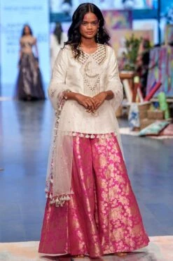 Payal Singhal Off White Embroidered Sharara Set