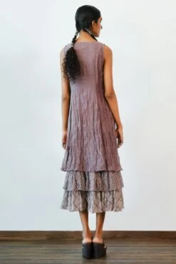 Myoho Tiered Chanderi Dress With Mirrorwork 5 Myoho Tiered Chanderi Dress With Mirrorwork -Echo Clohting Shop 1412myh20 3