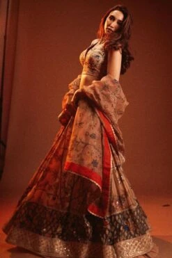 Archana Jaju Red Crown Lehenga Set -Echo Clohting Shop 1423aac3 4