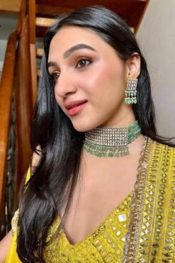 Archana Jaju Mustard Kalamkari & Mirror Work Lehenga Set -Echo Clohting Shop 1423aac5 4