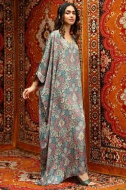 NORN Blue Abstract Printed Kaftan -Echo Clohting Shop 14723nn6 3