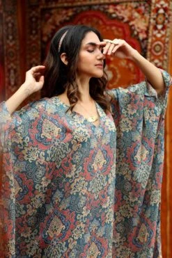 NORN Blue Abstract Printed Kaftan -Echo Clohting Shop 14723nn6 5