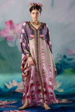 Rajdeep Ranawat Pink Verusha V-neck Kaftan -Echo Clohting Shop 1503rr03 3
