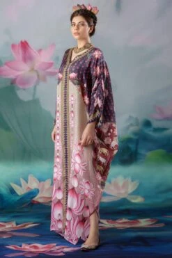 Rajdeep Ranawat Pink Verusha V-neck Kaftan -Echo Clohting Shop 1503rr03 4