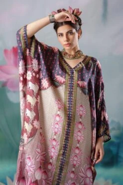 Rajdeep Ranawat Pink Verusha V-neck Kaftan -Echo Clohting Shop 1503rr03 6