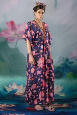 Rajdeep Ranawat Navy Kusum Embellished Kaftan -Echo Clohting Shop 1503rr05 3