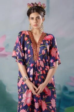 Rajdeep Ranawat Navy Kusum Embellished Kaftan -Echo Clohting Shop 1503rr05 4