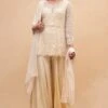 Ahilian Beige Crystal Embellished Sharara Set