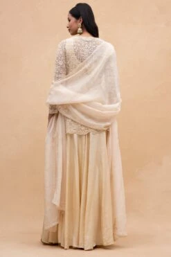 Ahilian Beige Crystal Embellished Sharara Set -Echo Clohting Shop 152ah1 5
